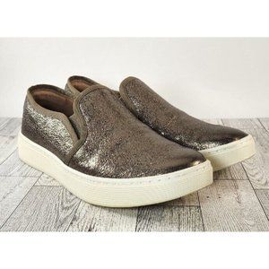 Sofft Somers Gold Metallic Slip-on Leather Casual Stretch Shoe Women's Size 8M